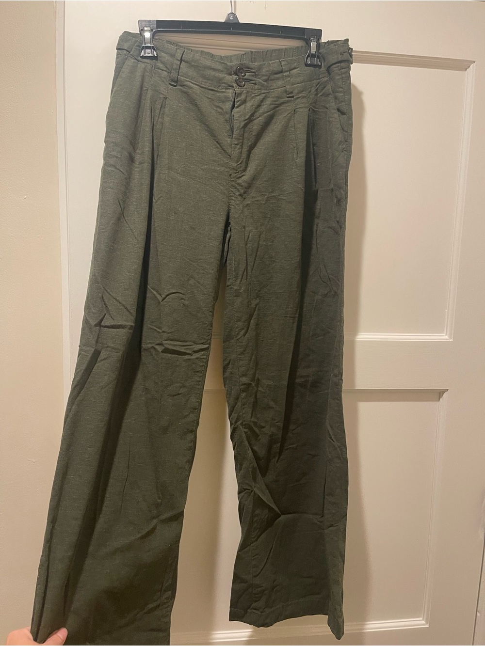 American Eagle Olive Green Straight-Leg Pants